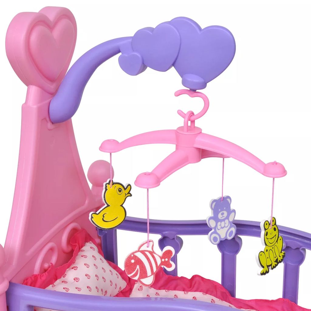 Kids'/Children's Playroom Toy Doll Bed Pink + Purple