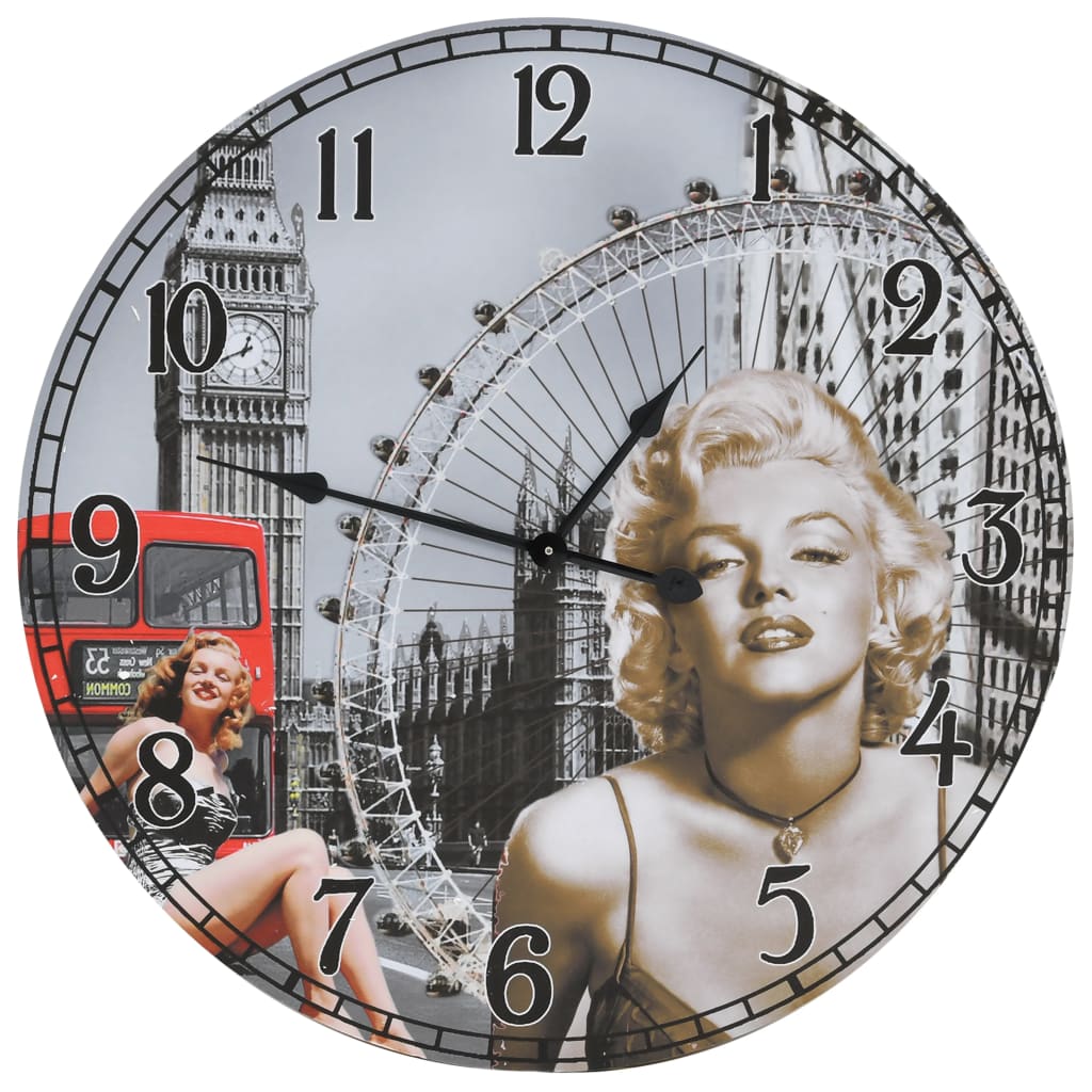 Vintage Wall Clock Marilyn Monroe 60 cm