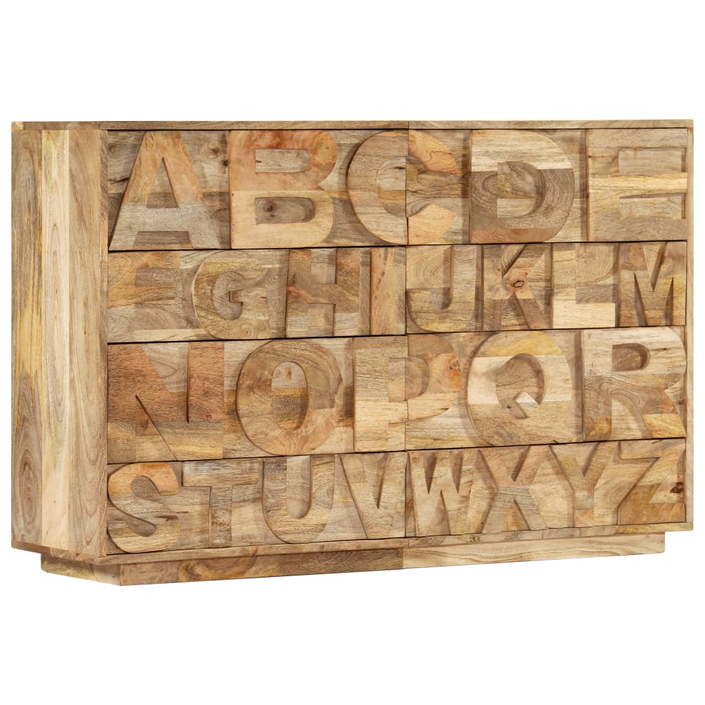 ABC-Schrank mit 6 Schubladen 120x35x79 cm Massivholz Mango