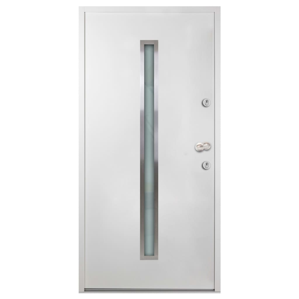Aluminium Front Door White 110x207.5 cm