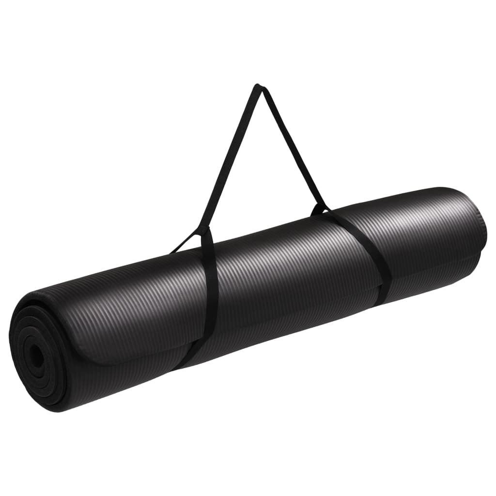 Tapis de yoga 100 x 190 cm EVA Noir