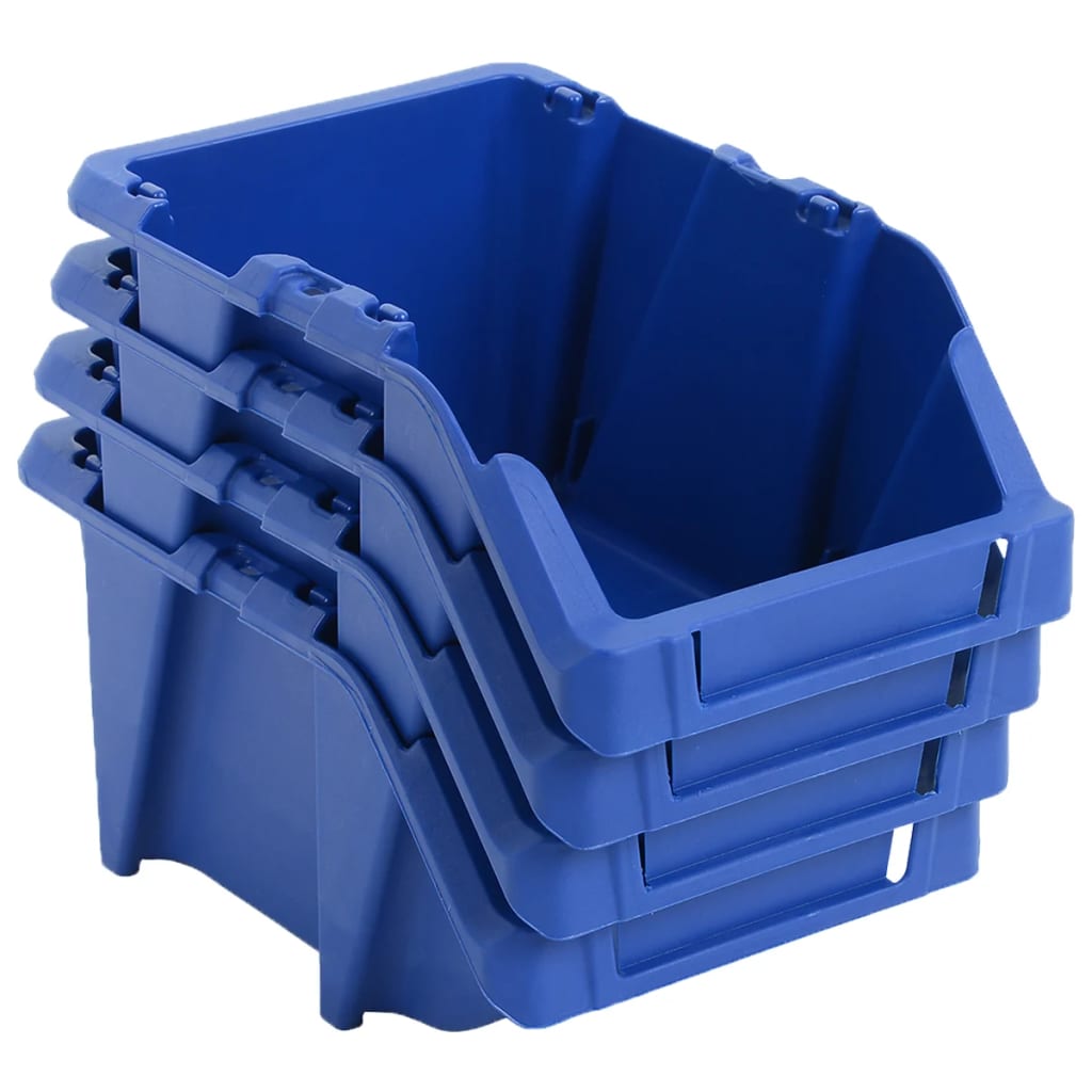 75 pcs Stackable Storage Bins 153x244x123 mm Blue