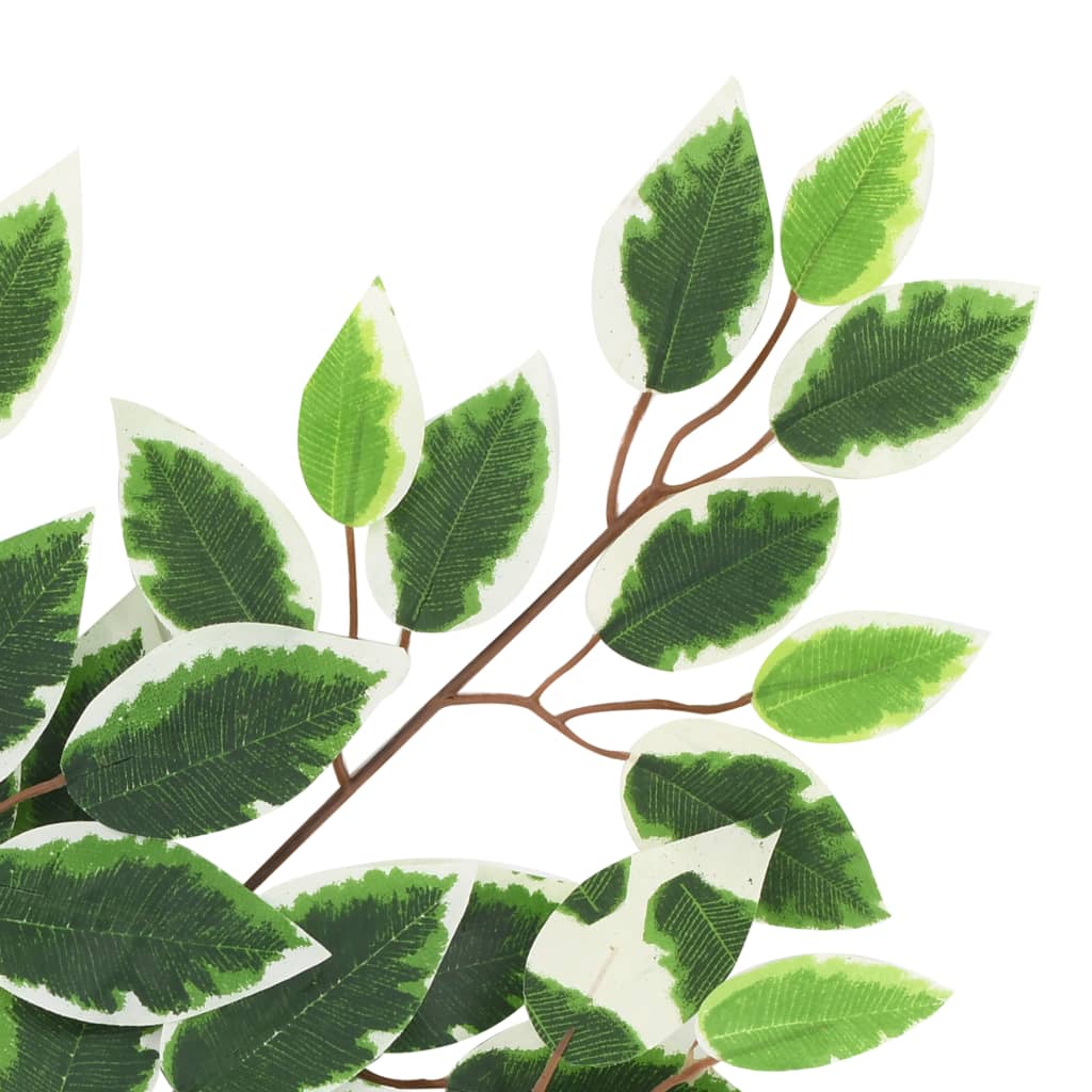 Künstliche Blätter Ficus 10 Stk. Grün und Weiss 65 cm