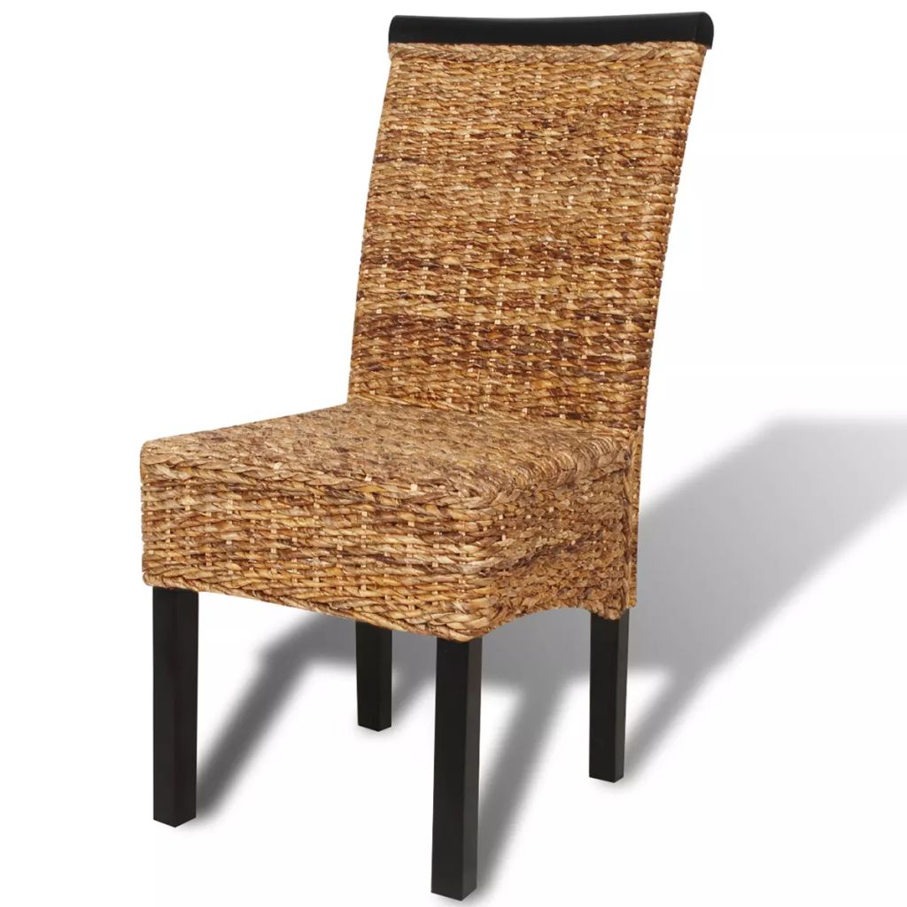 Dining Chairs 2 pcs Abaca and Solid Mango Wood