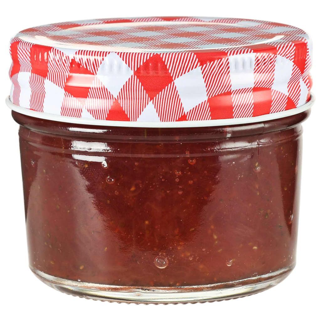 Marmeladengläser mit Weissen/Roten Deckeln 96 Stk. 110 ml