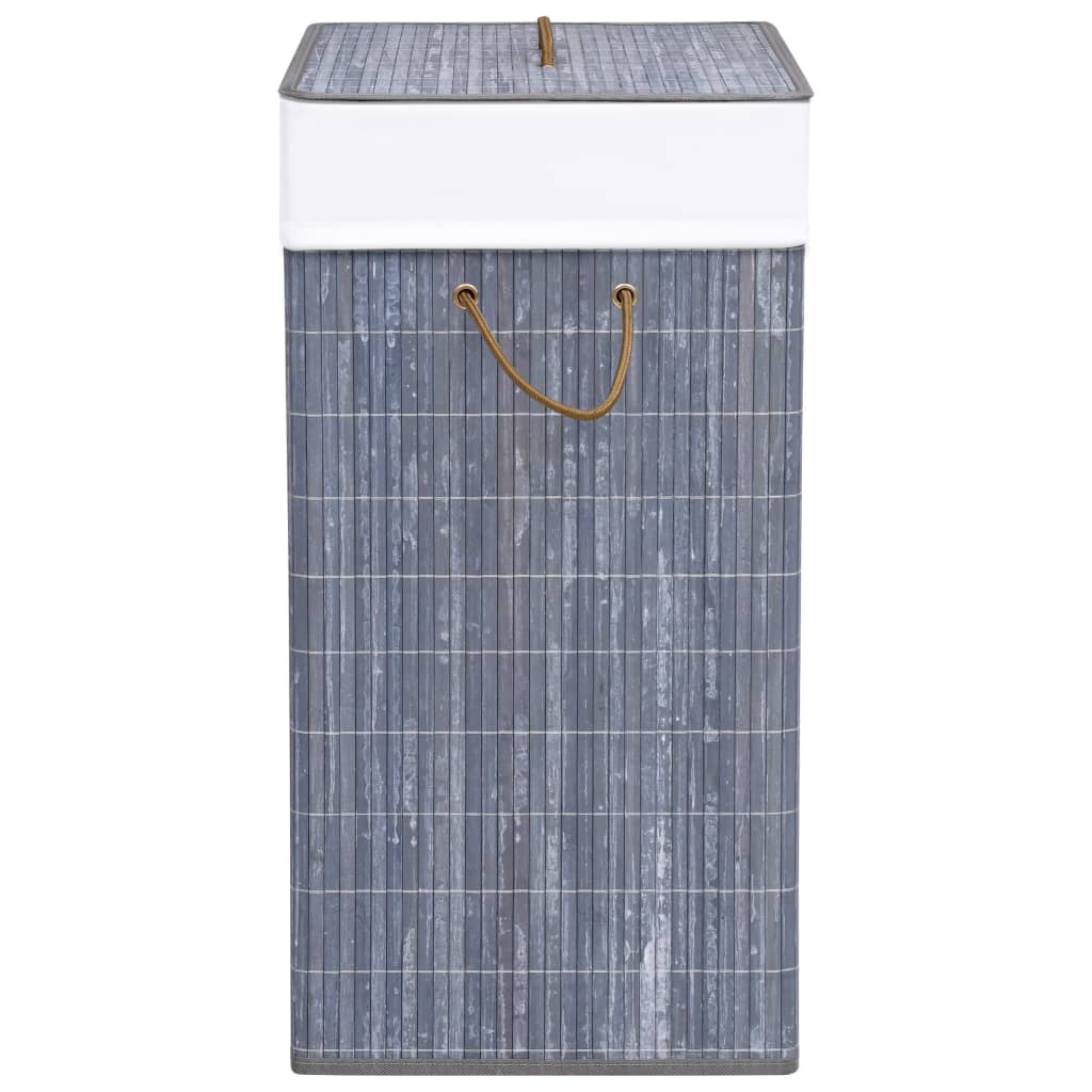 Bambus-Wäschekorb mit 1 Fach Grau 83 L