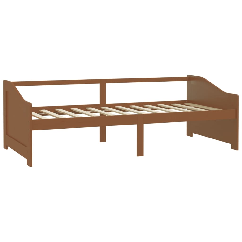 3-Seater Day Bed Honey Brown Solid Pinewood 90x200 cm