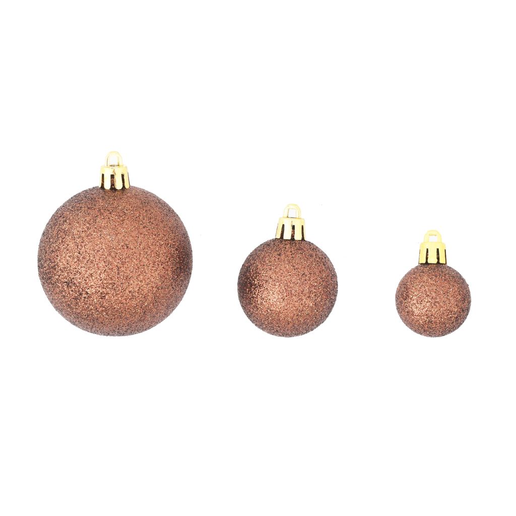 113 Piece Christmas Ball Set 3/4/6 cm Brown/Bronze/Gold