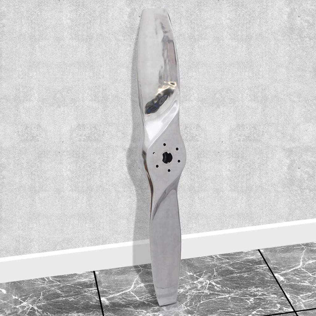 Dekorativer Aluminium Wandpropeller Luftfahrt Silber 117 cm