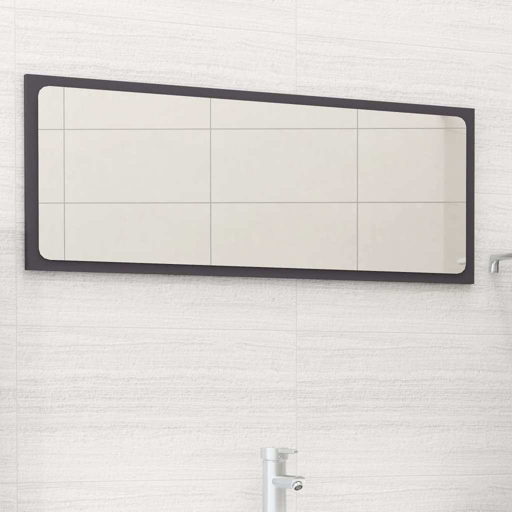 Badspiegel Grau 90x1,5x37 cm Holzwerkstoff