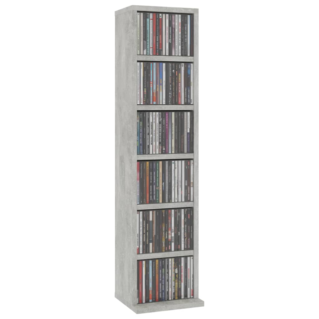 CD Cabinet Concrete Grey 21x20x88 cm Engineered Wood