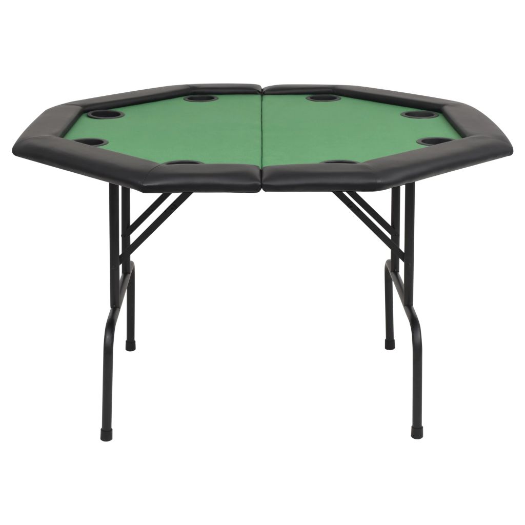 Table de poker pliable pour 8 joueurs 2 plis Octogonale Vert