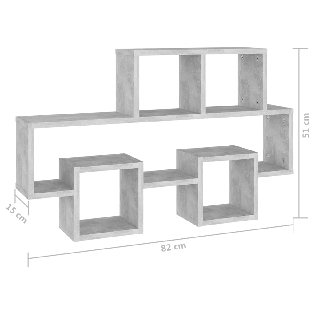 Car-shaped Wall Shelf Concrete Grey 82x15x51 cm Engineered Wood
