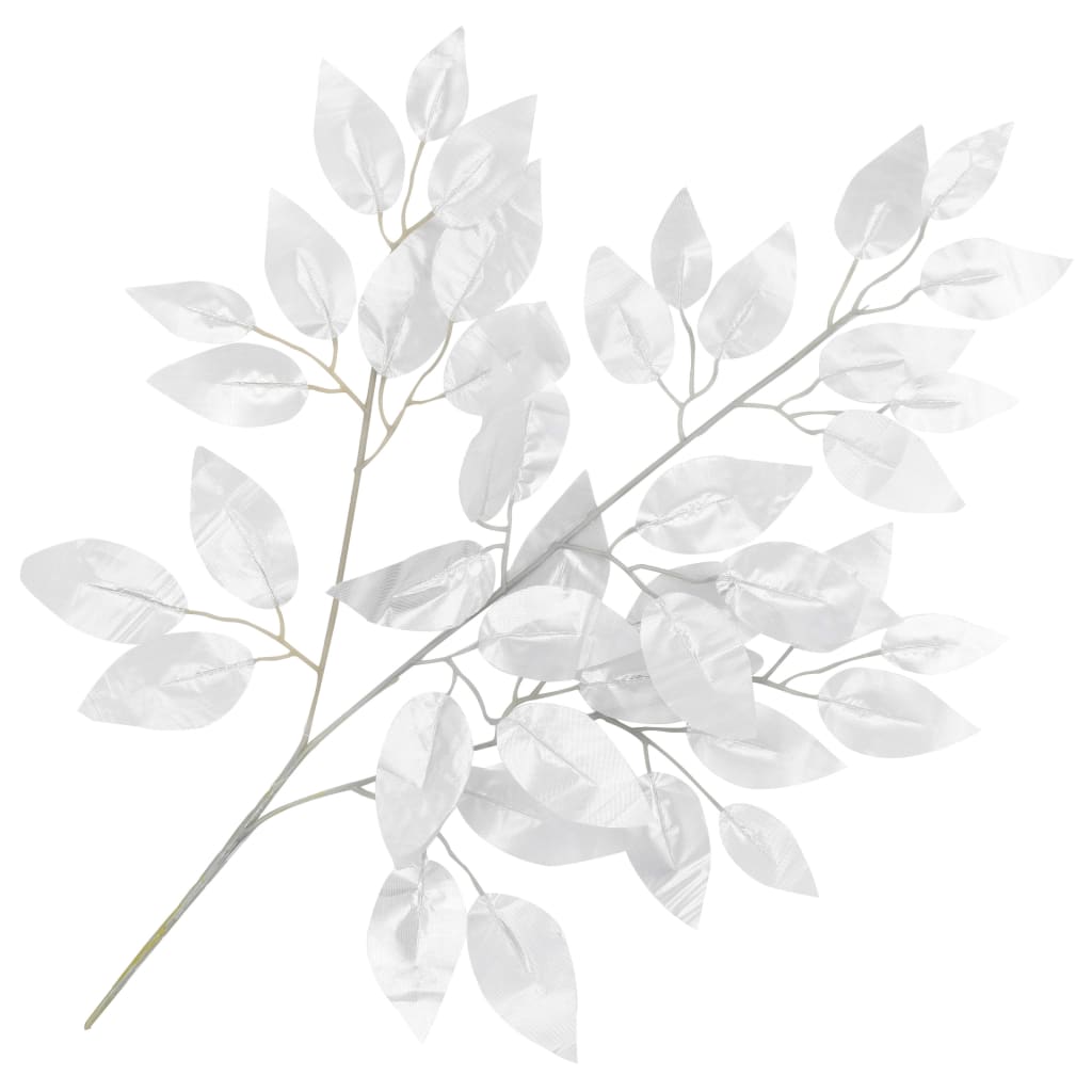 Künstliche Blätter Ficus 10 Stk. Silbern 65 cm