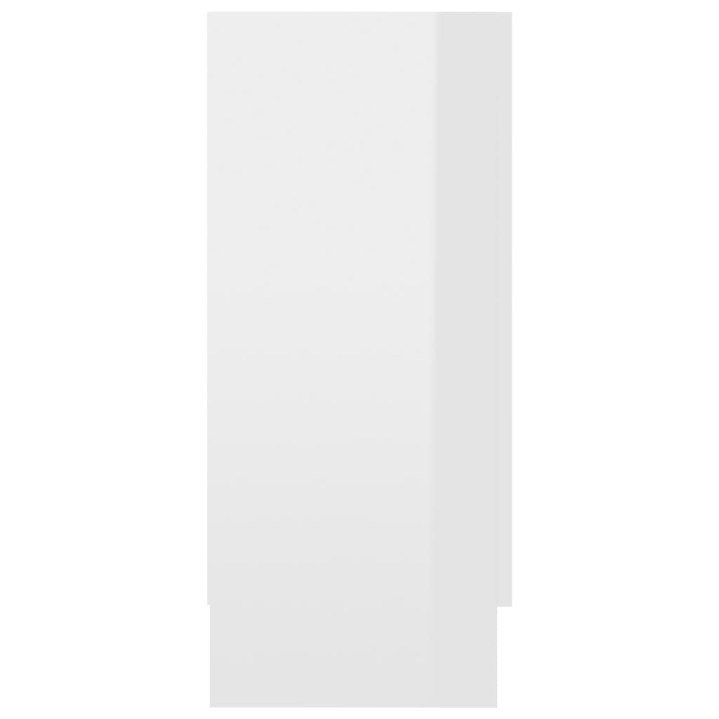 Armoire à vitrine Blanc brillant 120x30,5x70 cm Bois ingénierie