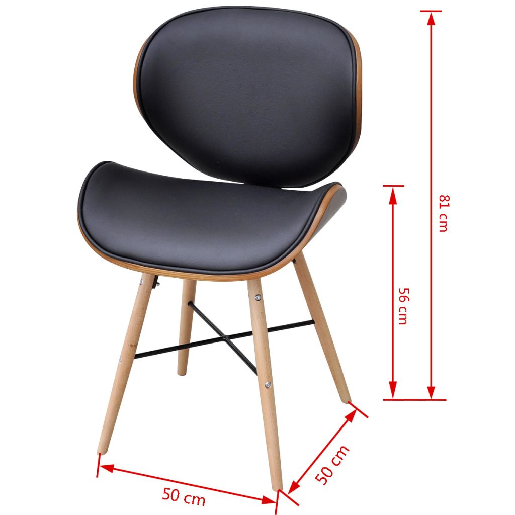4 pcs Armless Dining Chair with Bentwood Frame