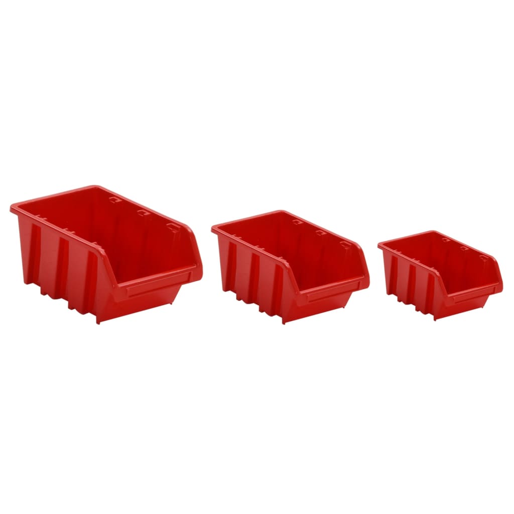 35 Piece Workshop Shelf Set Red and Black 77x39cm Polypropylene
