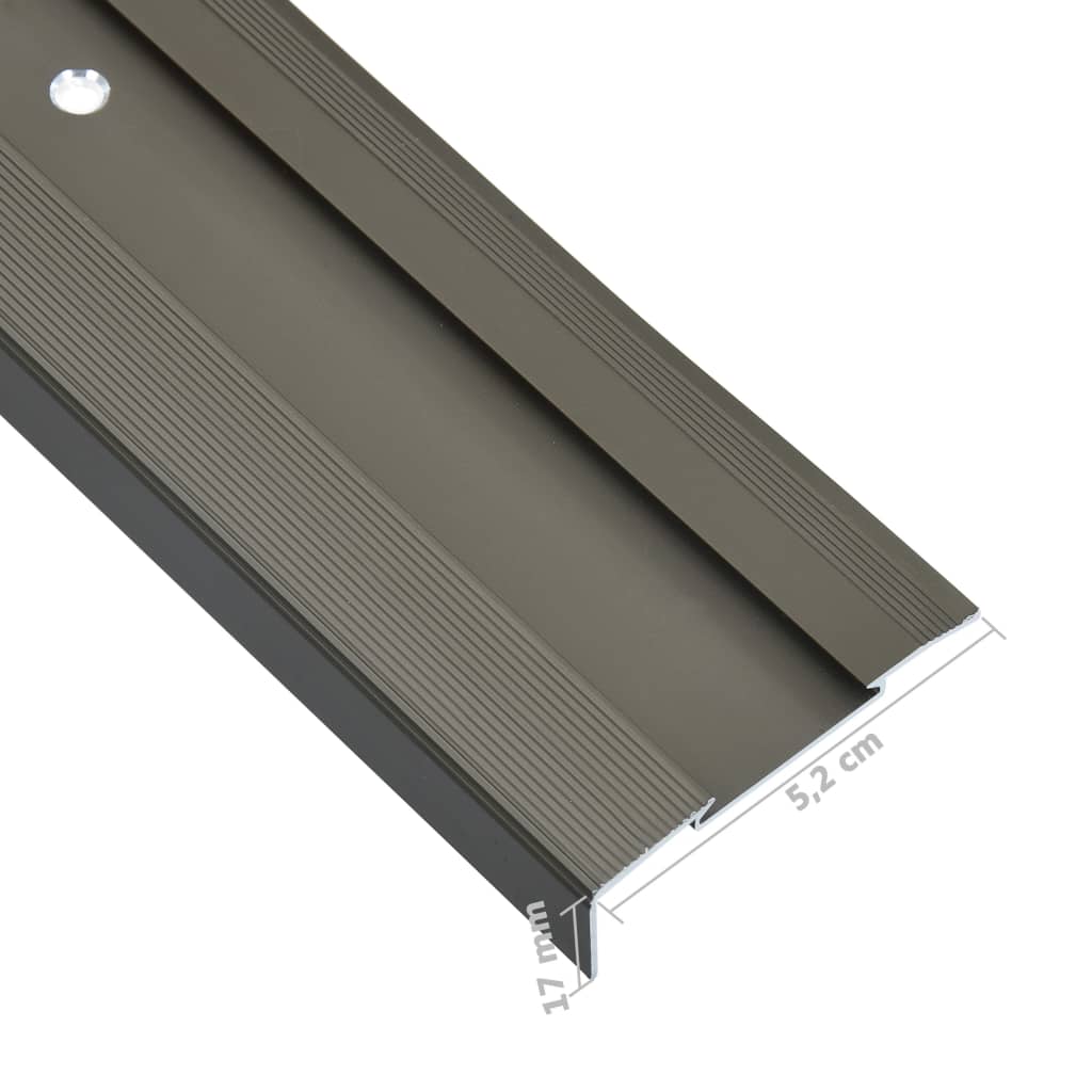 Treppenkanten in L-Form 15 Stk. Aluminium 134 cm Braun