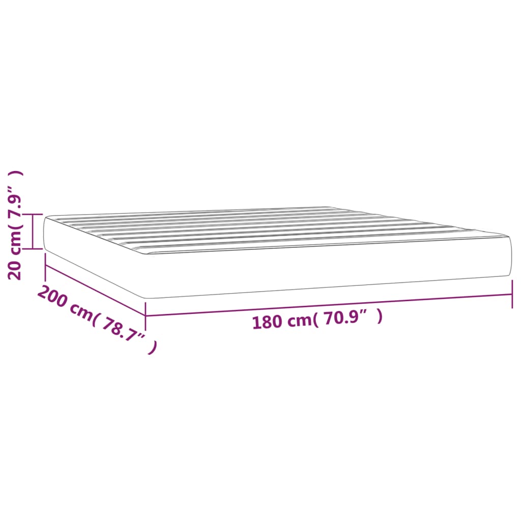 Matelas de lit à ressorts ensachés Blanc 180x200x20 cm
