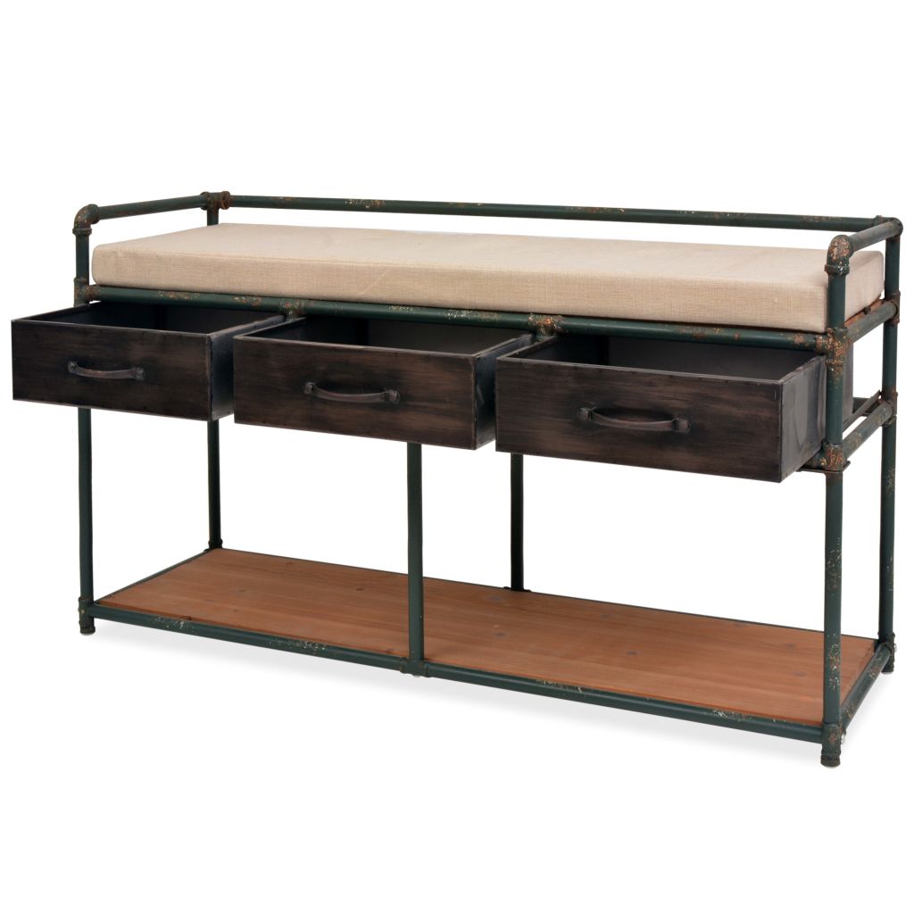 Storage Bench with Cushion 107,5x34,5x59 cm