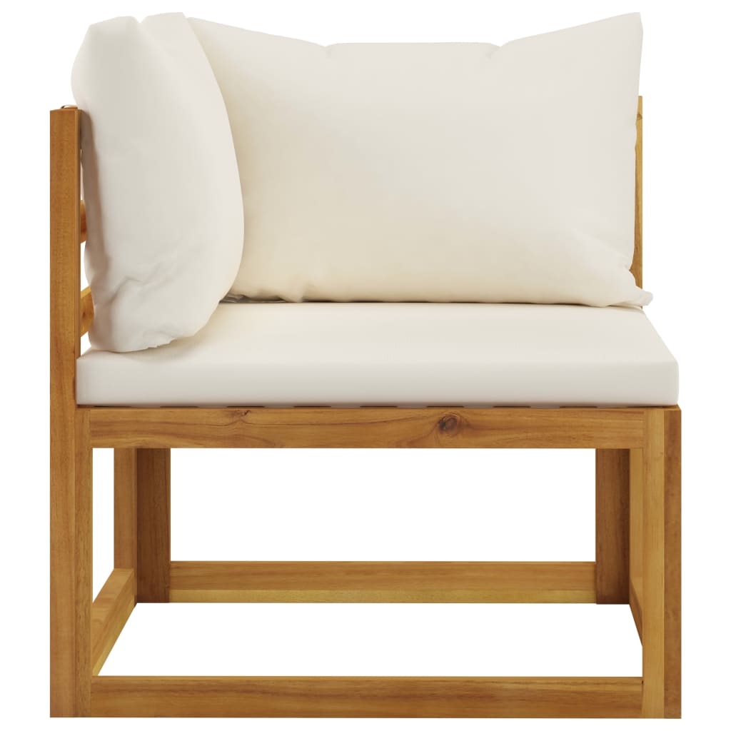 2-seater Garden Bench with Cream White Cushions