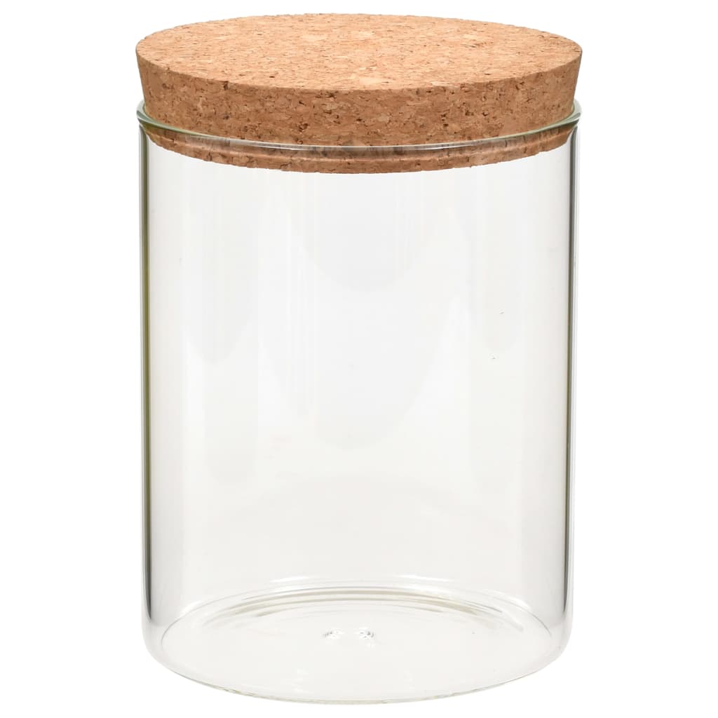 6 pcs Pots de conservation en verre et couvercle en liège 650ml