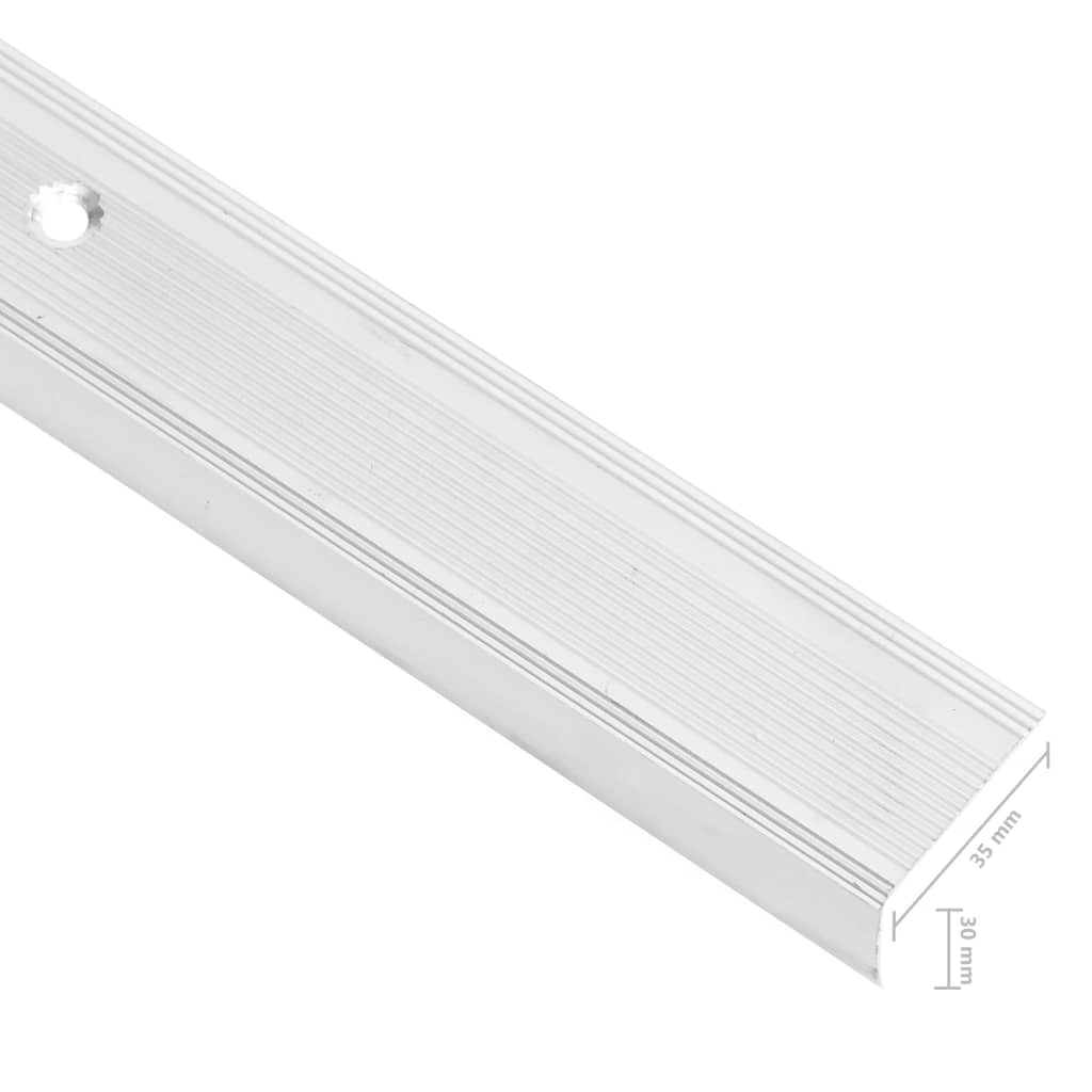 Treppenkantenprofil in L-Form 15 Stk. Aluminium 90cm Silbern
