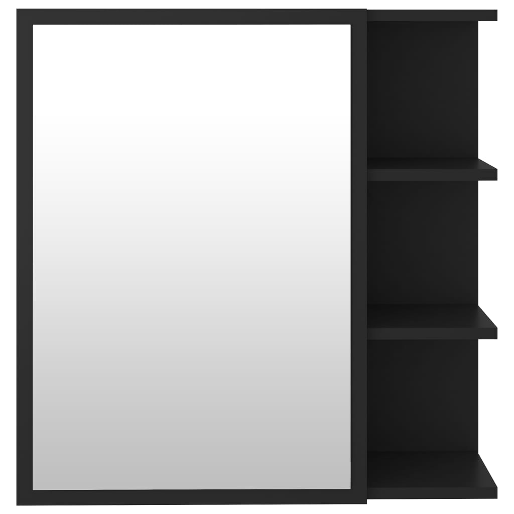 Bad-Spiegelschrank Schwarz 62,5x20,5x64 cm Holzwerkstoff