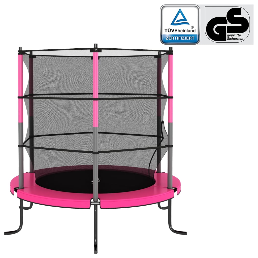 Trampolin mit Sicherheitsnetz Rund 140x160 cm Rosa