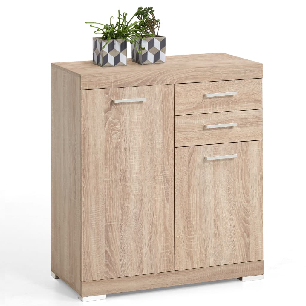FMD Dresser with 2 Doors and 2 Drawers 80x34.9x89.9 cm Oak