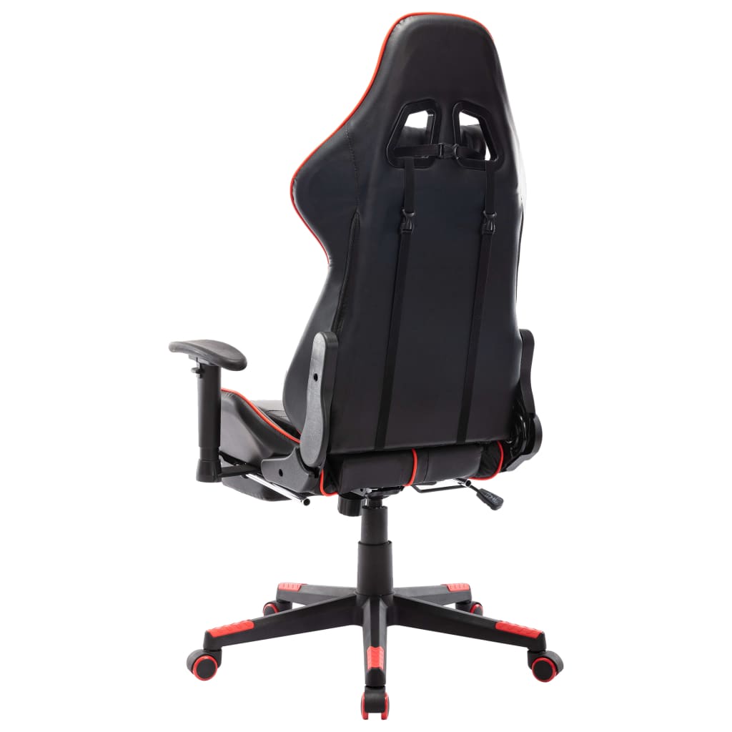 Gaming Chair with Footrest Black and Red Artificial Leather