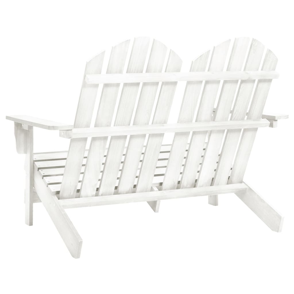 2-Seater Garden Adirondack Chair Solid Fir Wood White