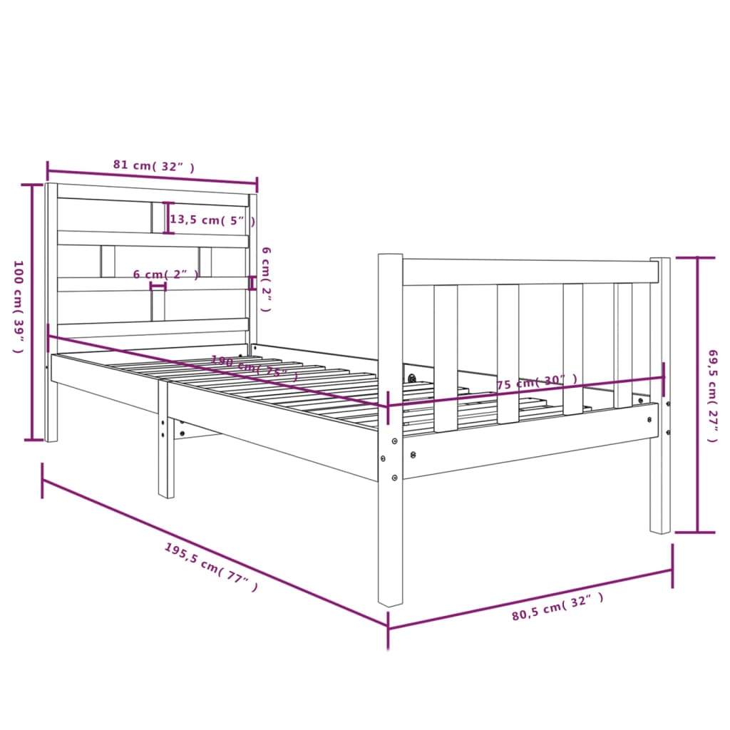 Waschtischplatte Dunkelbraun 100x50x2,5 cm Massivholz Behandelt