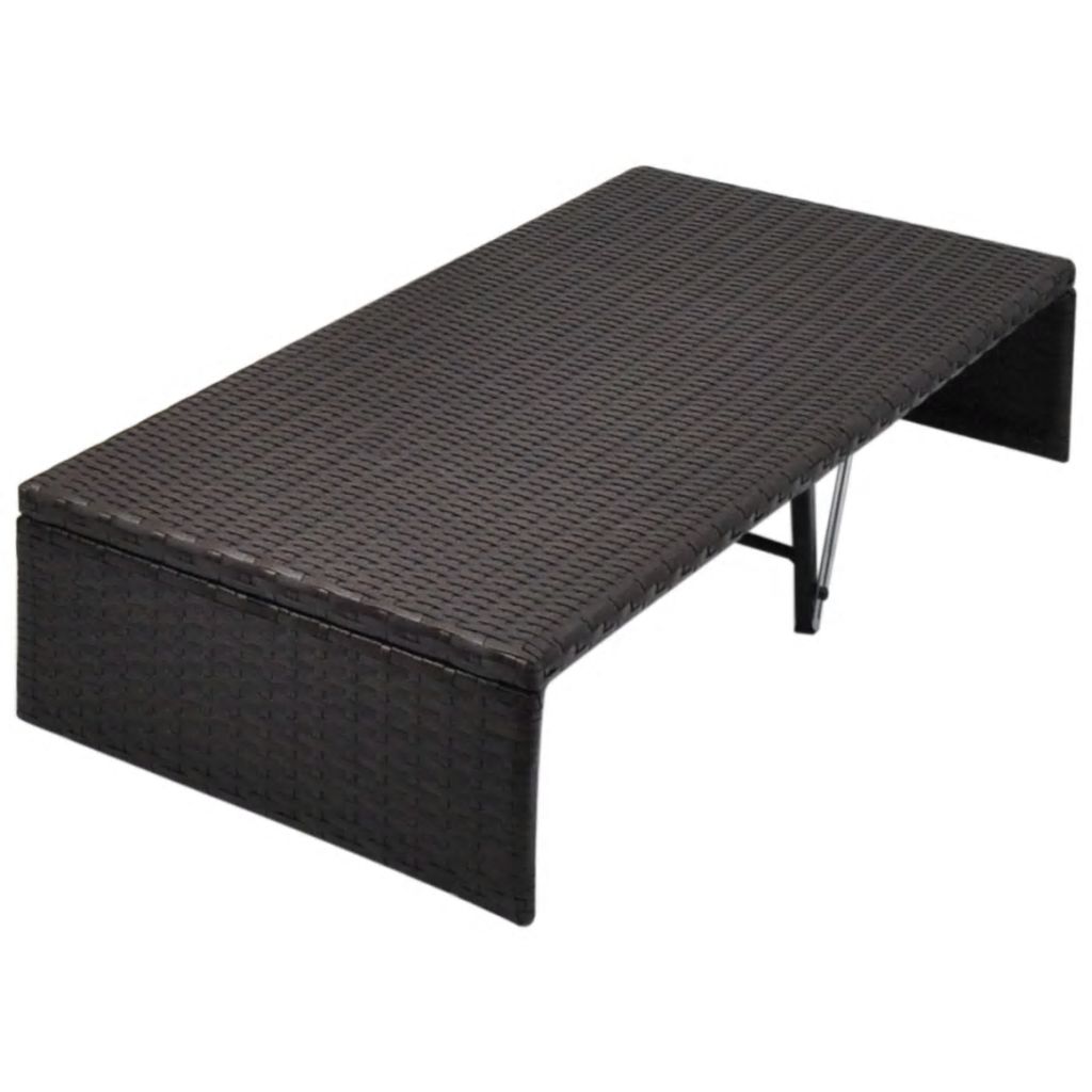 Garden Bed with Canopy Brown 190x130 cm Poly Rattan