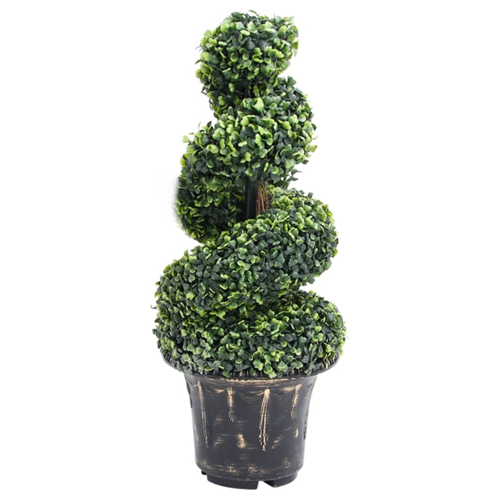 Artificial Boxwood Spiral Plant with Pot Green 89 cm