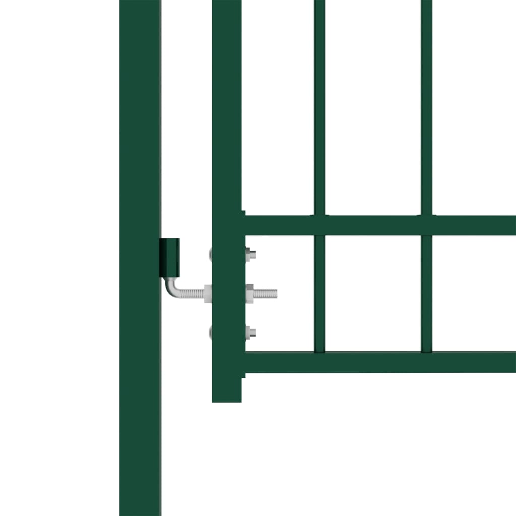 Portail de clôture avec pointes Acier 100x100 cm Vert