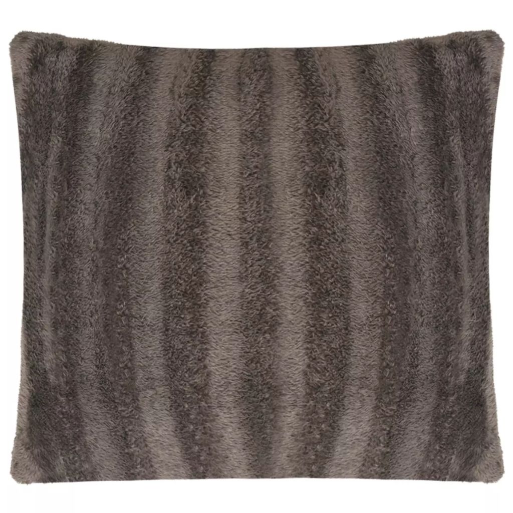 Cushion Covers 2 pcs Faux Fur 50x50 cm Grey
