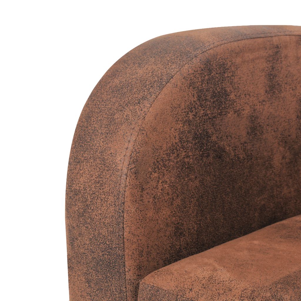 2-Seater Sofa Artificial Suede Brown
