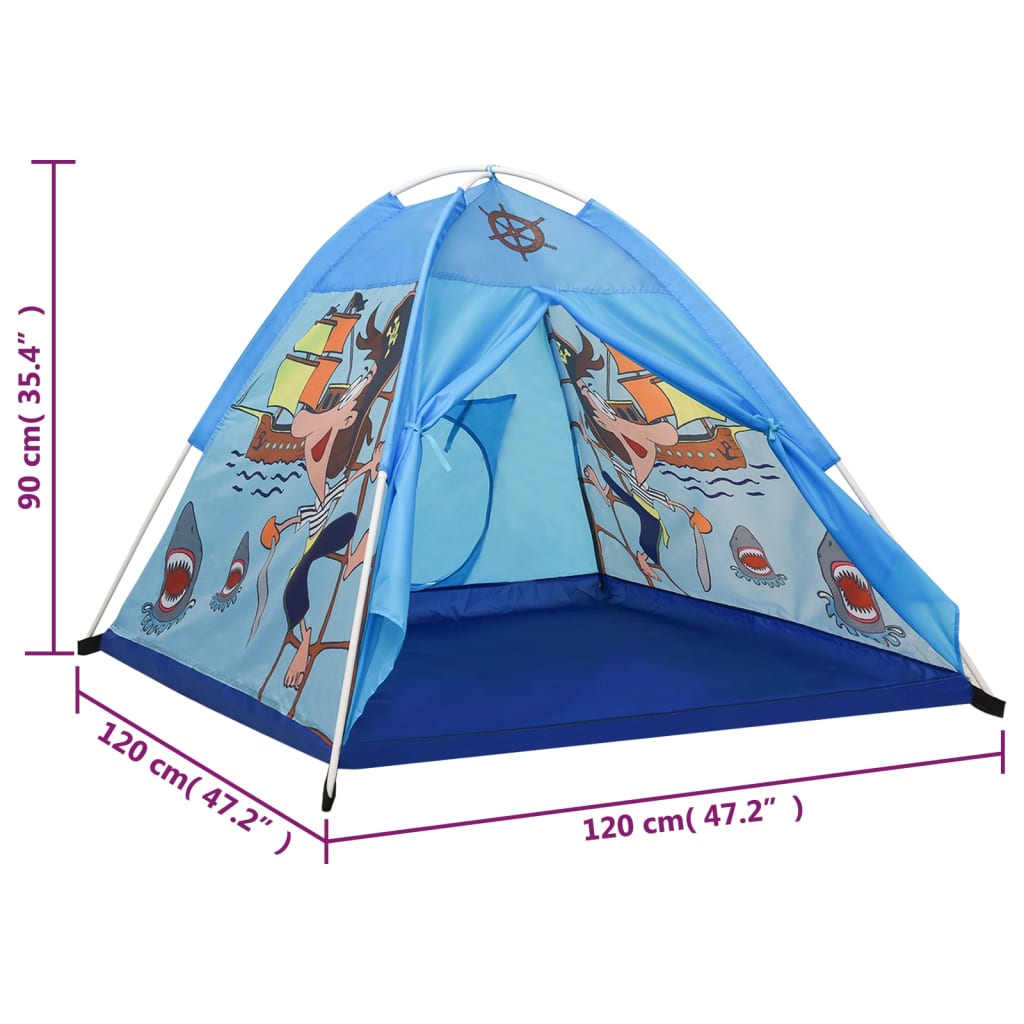 Children Play Tent with 250 Balls Blue 120x120x90 cm