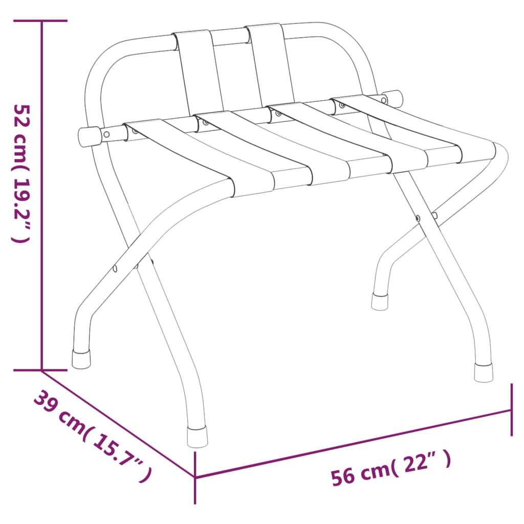 Gepäckablage mit Rückenlehne Schwarz 56x39x52 cm 