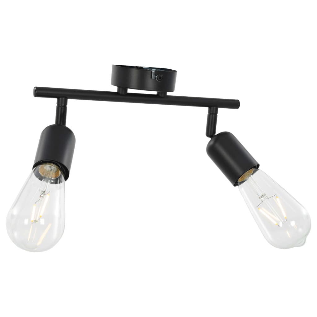 2-Way Spot Light with Filament Bulbs 2 W Black E27
