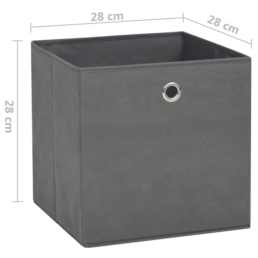 Aufbewahrungsboxen 10 Stk. Vliesstoff 28x28x28 cm Grau