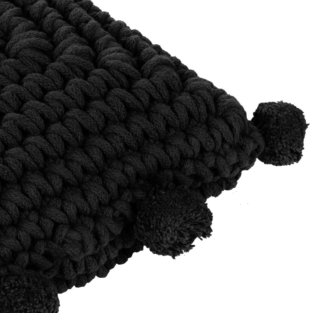Coussin de plancher carré Coton tricoté 50 x 50 cm Noir