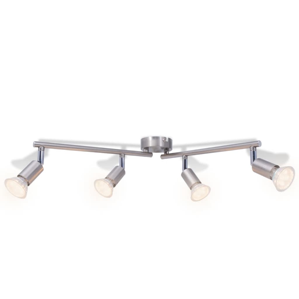Ceiling Lamp with 4 LED Spotlights Satin Nickel