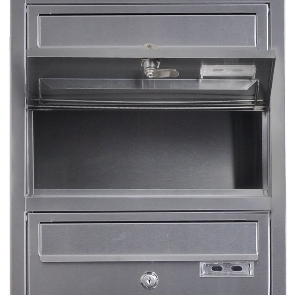 Quintuple Mailbox on Stand Stainless Steel