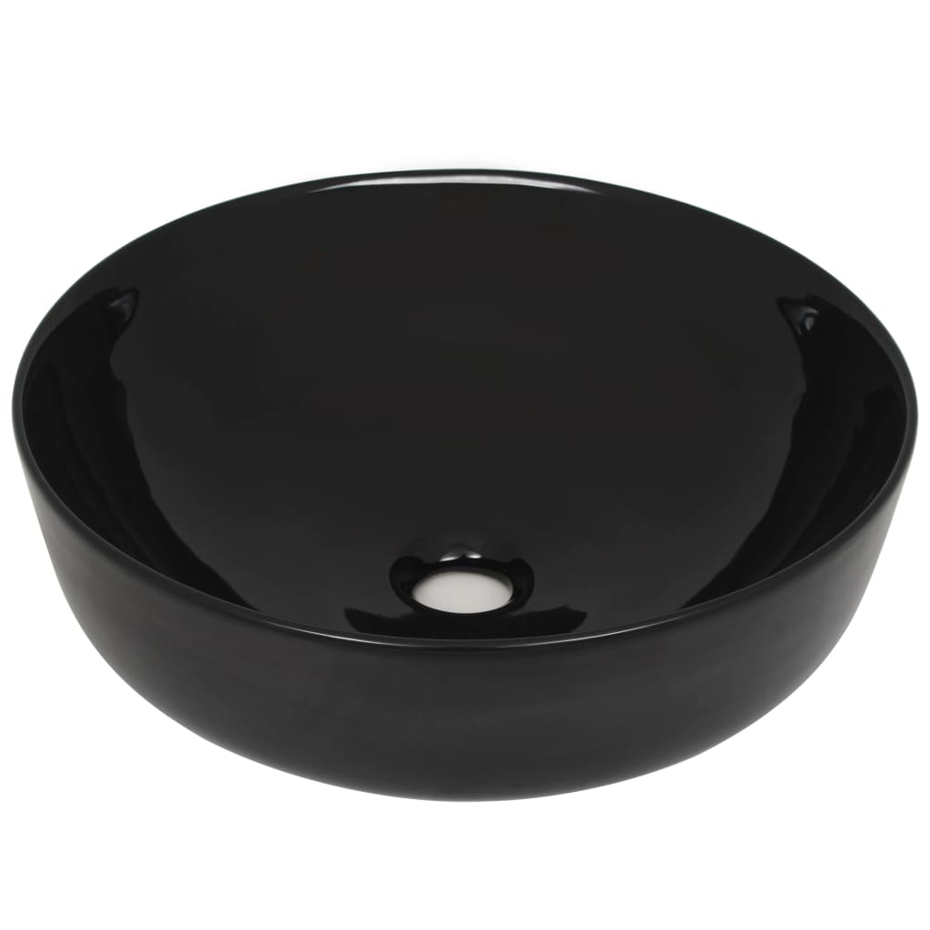 Basin Ceramic Round Black 41.5x13.5 cm