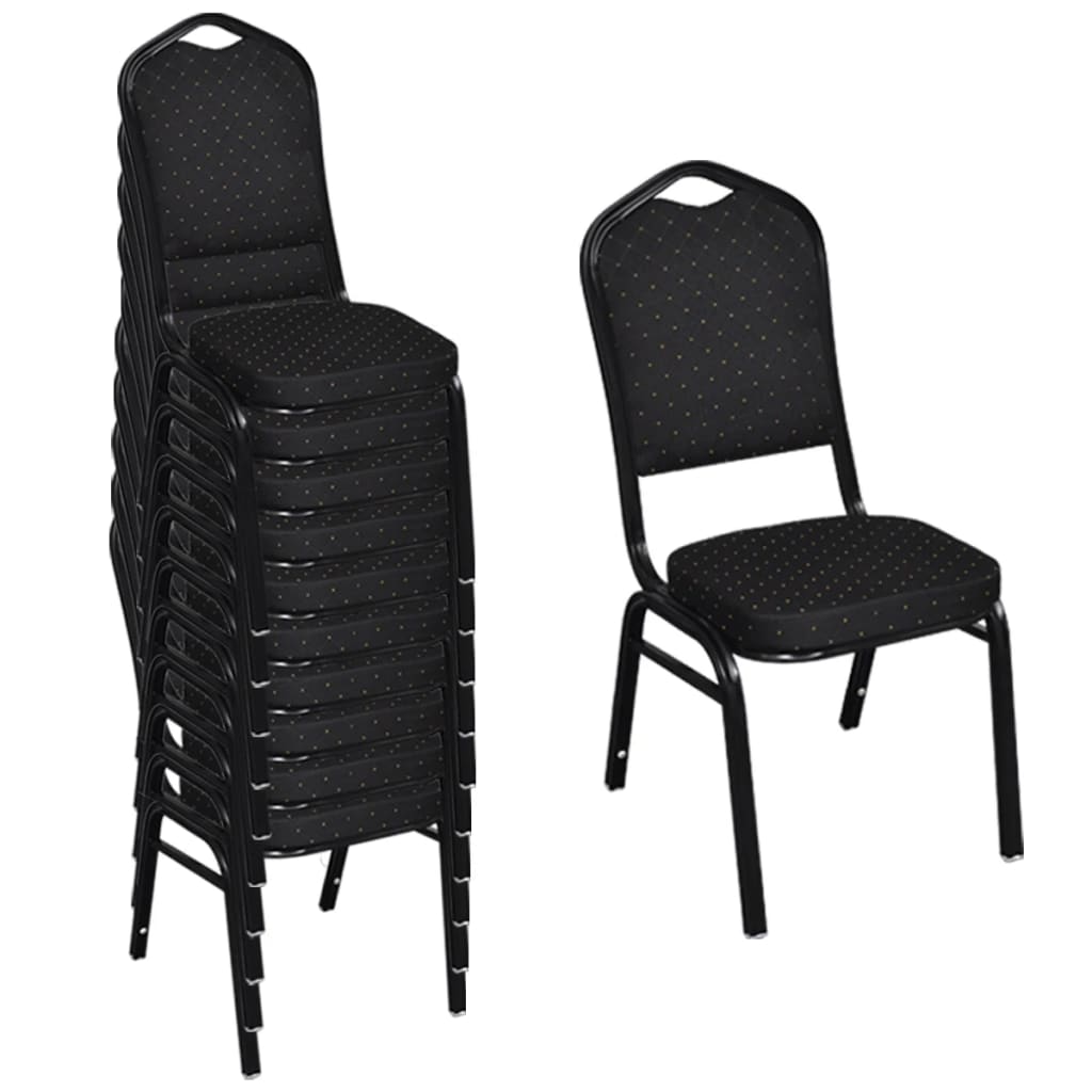 10 pcs Black Upholstered Dining Chair Stackable