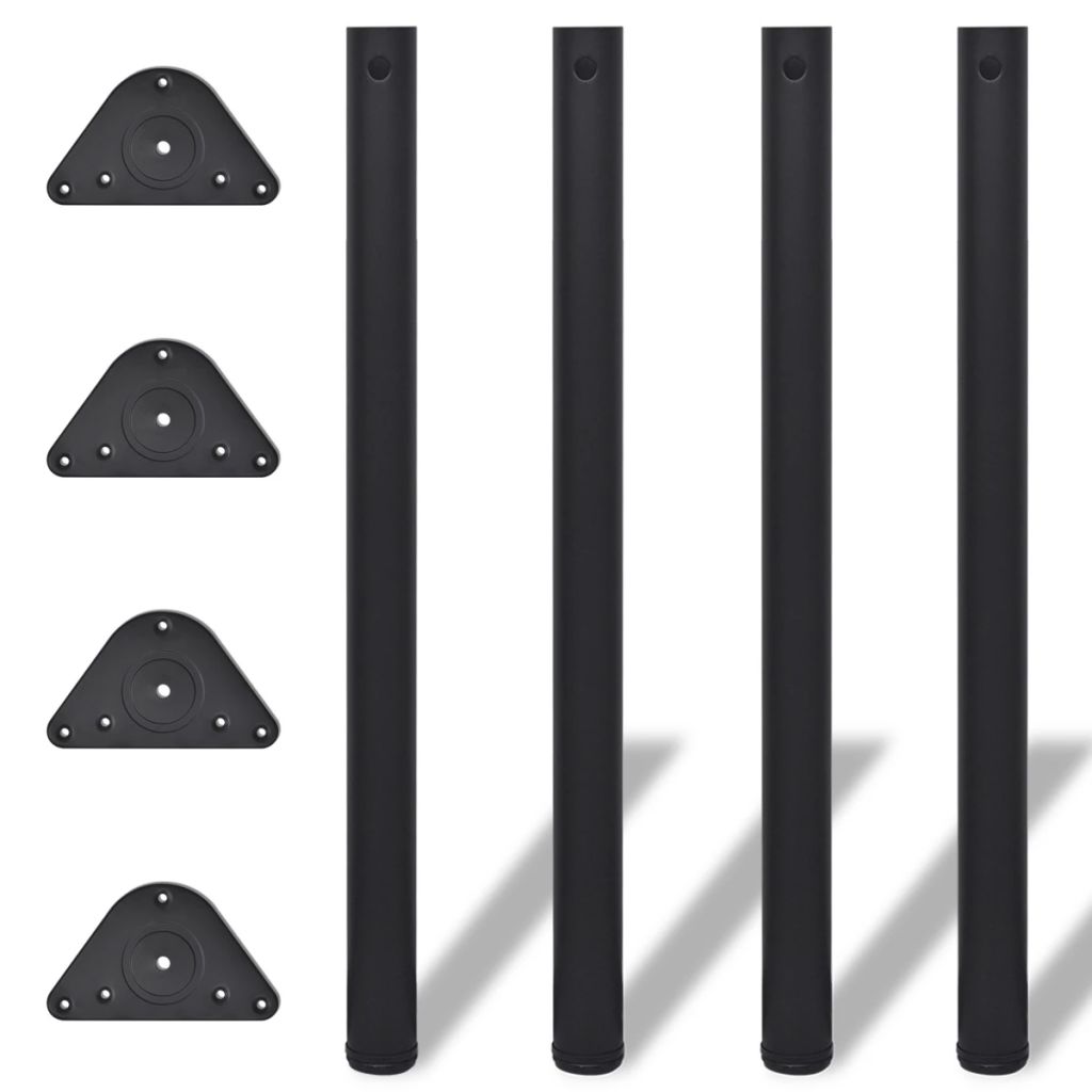 4x höhenverstellbares Tischbein Tischbeine Stützfuss Schwarz 870 mm