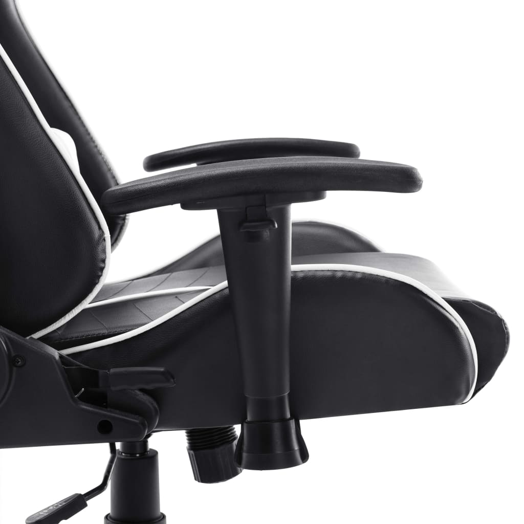Gaming Chair Black and White Artificial Leather