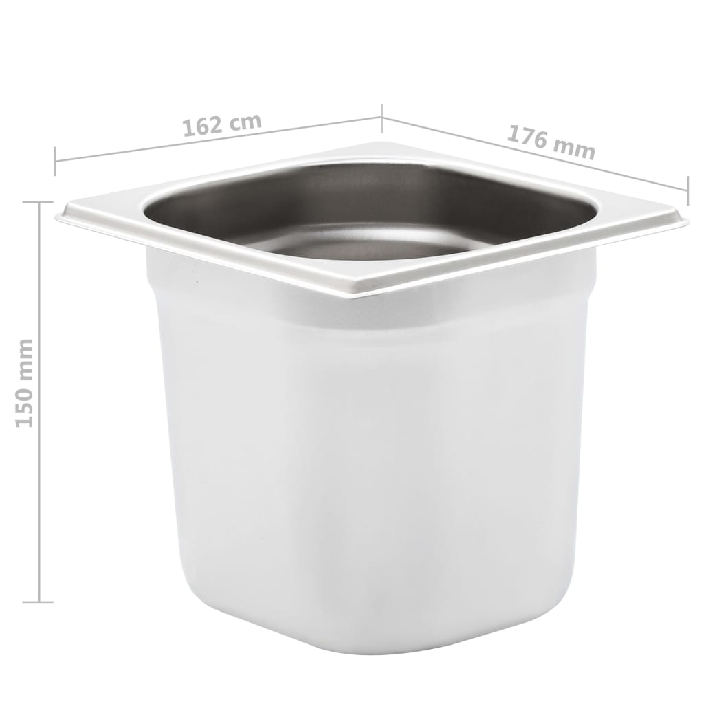 Gastronorm Containers 8 pcs GN 1/6 150 mm Stainless Steel